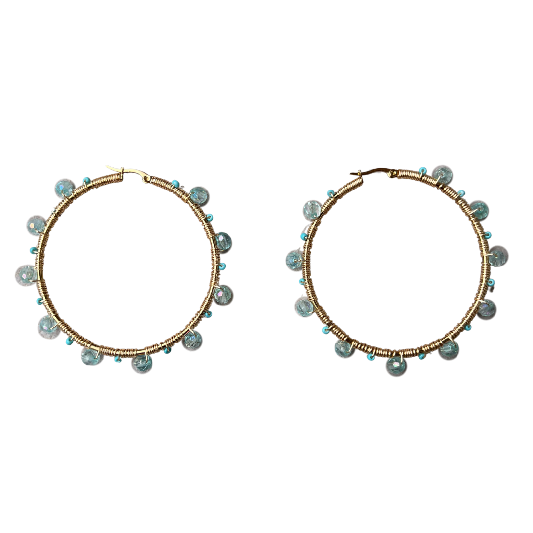 Azure Beaded Earrings