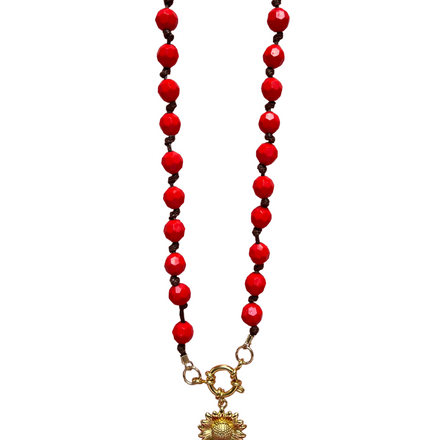 Ruby Beaded Necklace