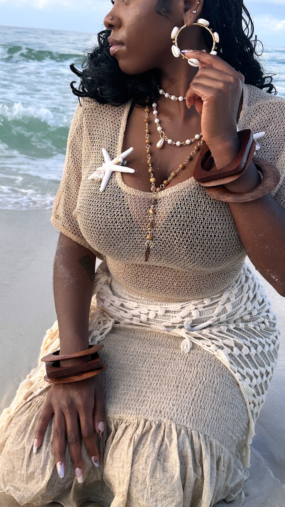 Sand Beaded Earrings